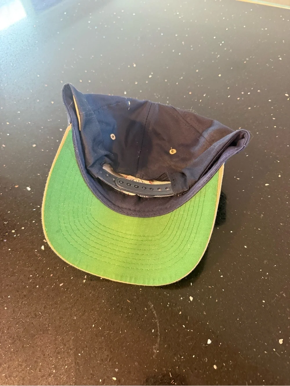 Breckenridge Two-Tone Logo Baseball Cap in Navy and Khaki
